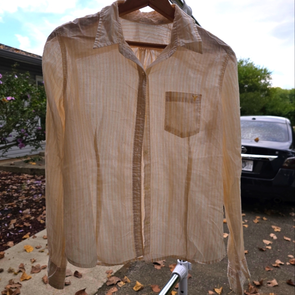 American Eagle sheer button down top
